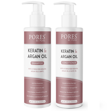 Keratin & Argan oil Shampoo with Conditioner by PORES BY PURE